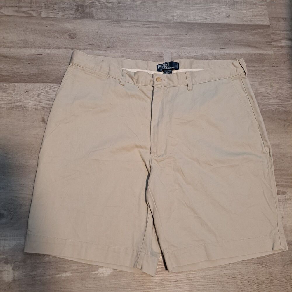 VTG Polo Ralph Lauren Men's Prospect Shorts Size 40 Khaki Chino 9" Casual Pony